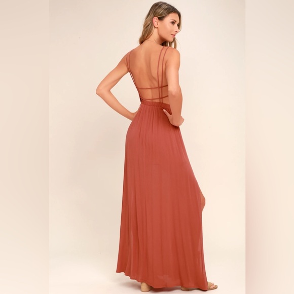 Lost in Paradise Rusty Rose Maxi Dress - Picture 5 of 10